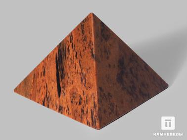 Обсидиан. Пирамида из коричневого обсидиана, 9х9х6,5 см