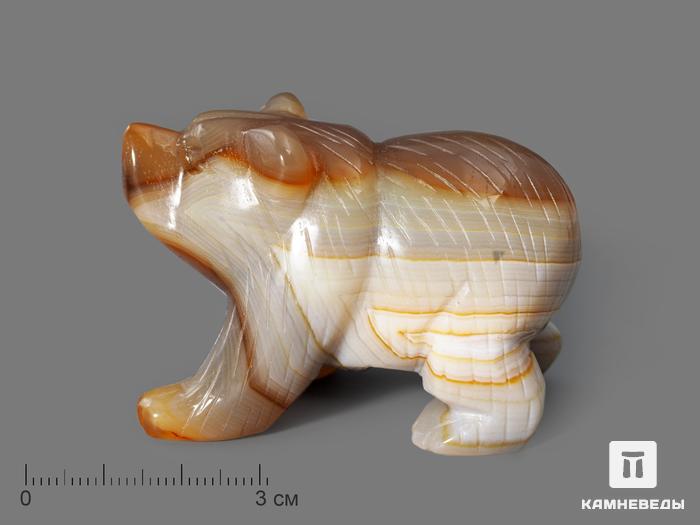 Медведь из сардоникса, 6,2х4х3,2 см, 23-306, фото 1