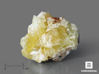 Бразилианит, Альбит. Бразилианит с альбитом, 3,4х3,3х2,9 см
