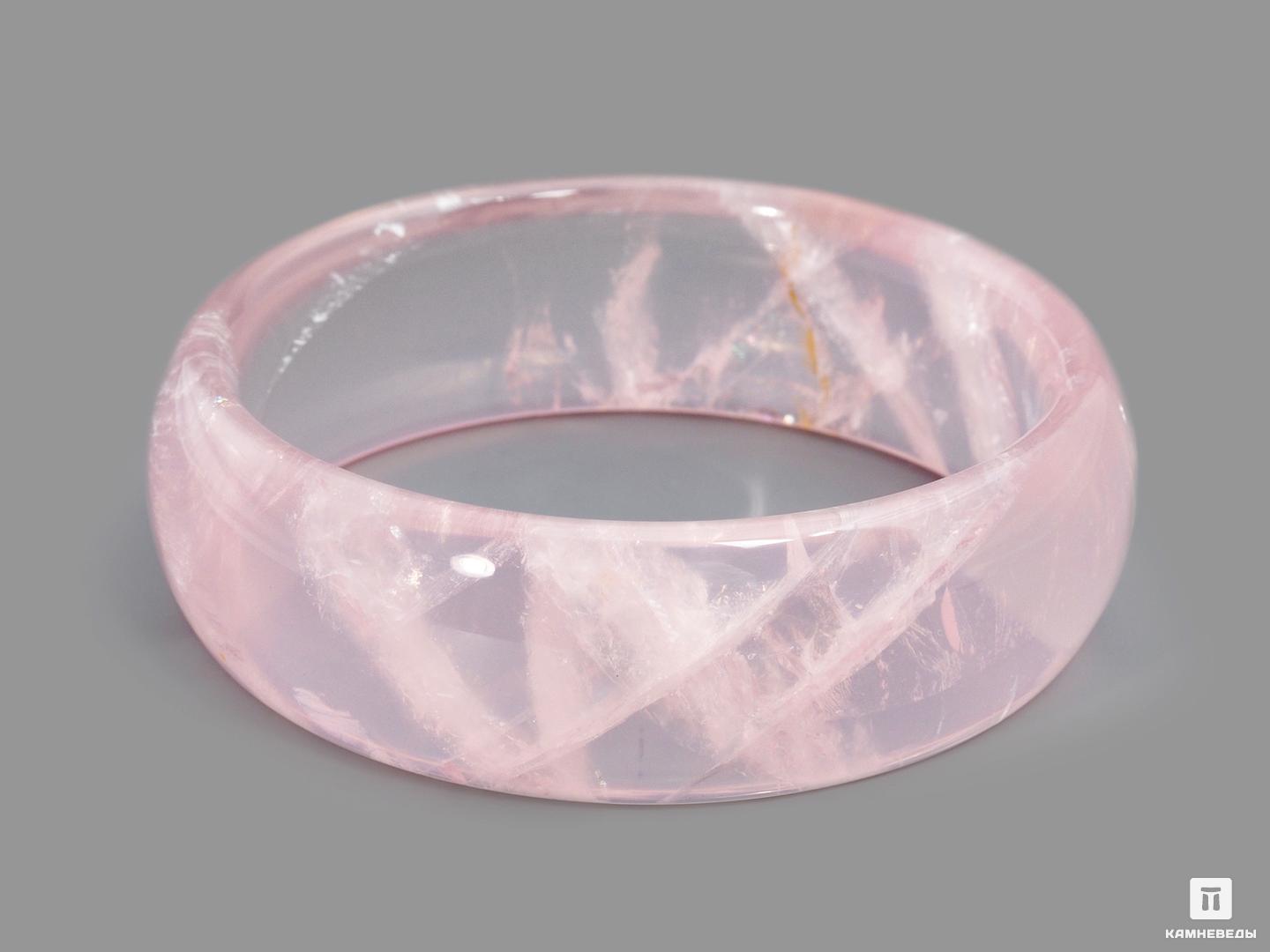 Кольцо из целикового розового стекла