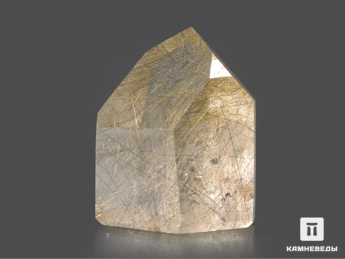 Кварц-волосатик, полированный кристалл 4,2х3,6х2,5 см, 11-131, фото 2
