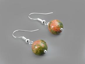 Серьги из унакита