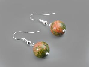 Серьги из унакита