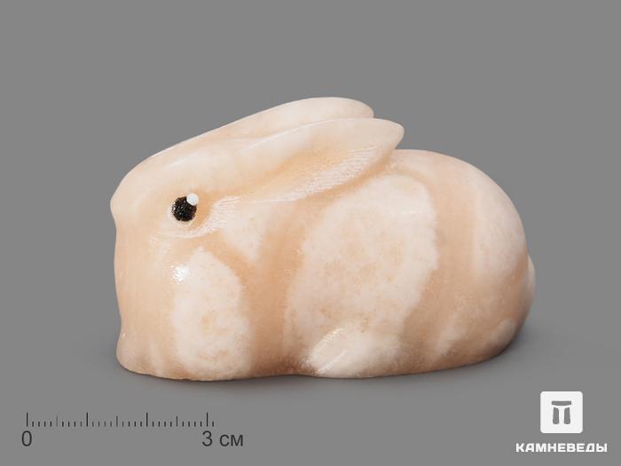 Заяц из ангидрита, 7,5х4,4х3,5 см, 23-255/5, фото 1