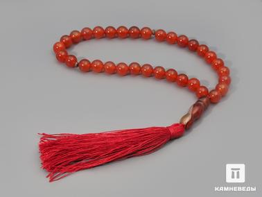 Сердолик. Чётки из сердолика, 33 бусины