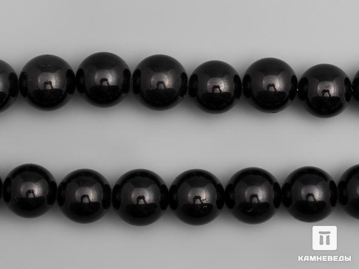 Бусины из шерла (чёрного турмалина), 10 шт. на нитке, 10-11 мм, 7-68/3, фото 1