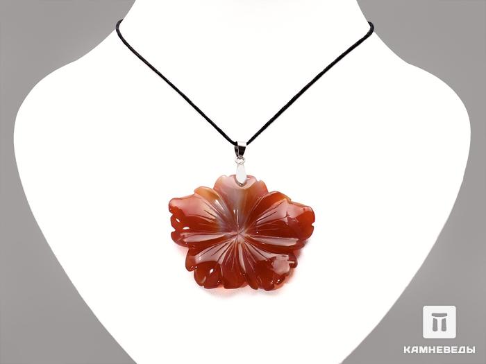 Кулон из сердолика (халцедон), «Цветок» 5,4х4,7х0,7 см, 40-84/13, фото 1