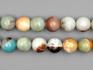 Бусины из микроклина "амазонит-multicolor", 10 шт. на нитке, 12-13 мм, 7-42/3, фото 1