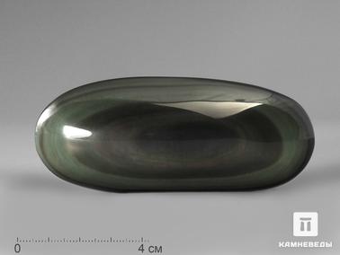Обсидиан. Обсидиан радужный, полированная галька 8,7х3,6х2,5 см