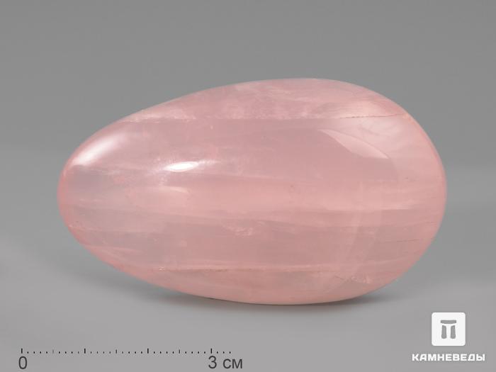 Розовый кварц, полированная галька 6,4х3,7х2,8 см, 12-82/18, фото 1