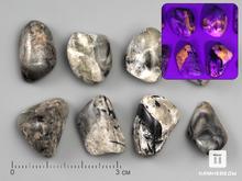 Гакманит (содалит) в микроклине с эгирином и уссингитом, галтовка 1,5-2 см