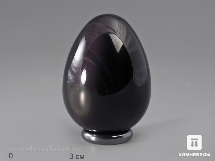 Яйцо из радужного обсидиана, 5,9х4,3 см, 331, фото 1