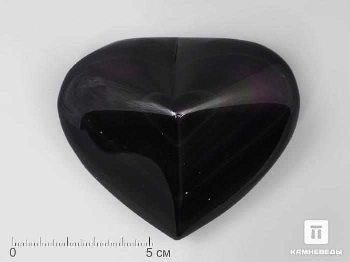 Сердце из радужного обсидиана, 8,3х7х4,3 см, 327, фото 1