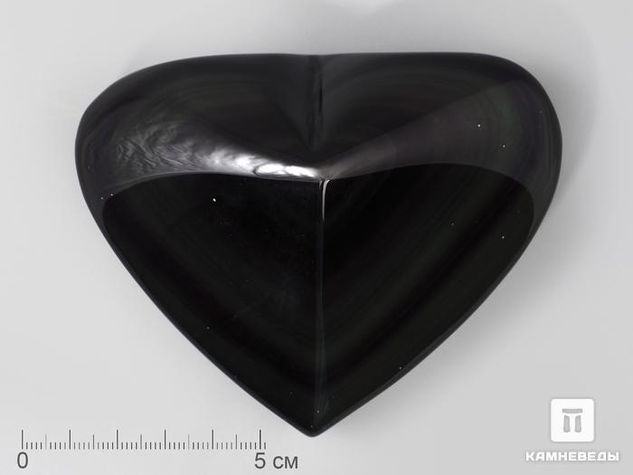 Сердце из радужного обсидиана, 9,8х7,9х4,6 см, 328, фото 1