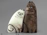 Пара котов из ангидрита и гипса, 11х11 см, 541, фото 1