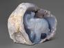 Резьба по голубому халцедону «Слон», 13,2х8,8х6,2 см, 469, фото 2