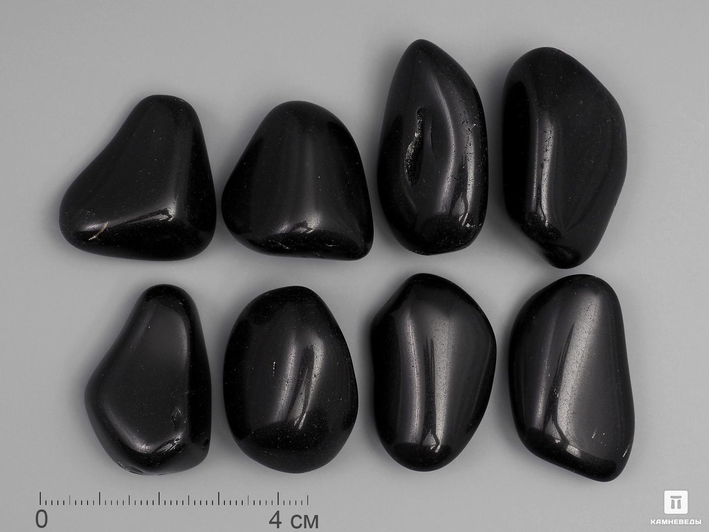 Обсидиан чёрный, галтовка 3-4 см