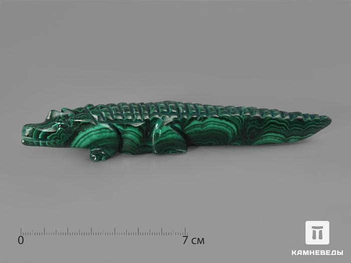 Крокодил из малахита, 14х2,8х2,1 см, 602, фото 1