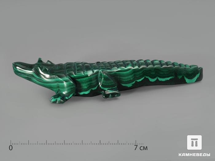 Крокодил из малахита, 11,4х3,4х1,7 см, 605, фото 1