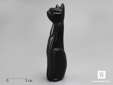 Гагат. Кошка из гагата, 14,2х4х3 см