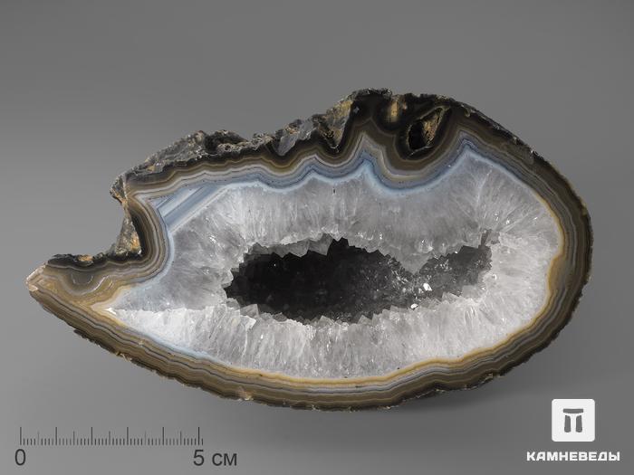Жеода агата с кристаллами горного хрусталя (кварца), 16,2х12,3х9,4 см, 833, фото 1