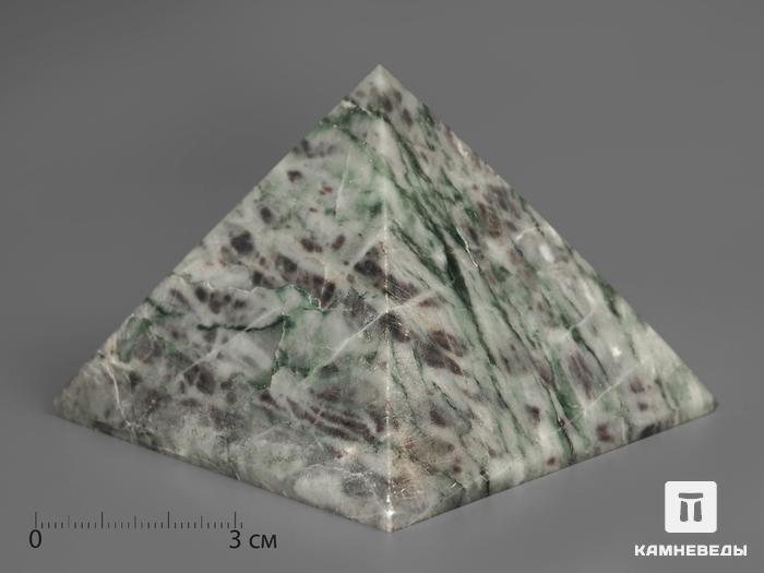 Пирамида из офиокальцита, 8,4х8,4х6,4 см, 1288, фото 1