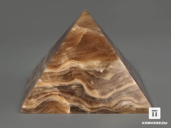 Пирамида из оникса мраморного (медового), 6х6х4,4 см, 1299, фото 2