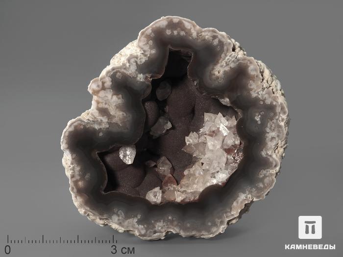 Агат, жеода с кристаллами кальцита 7,2х6,1х3,3 см, 1427, фото 1