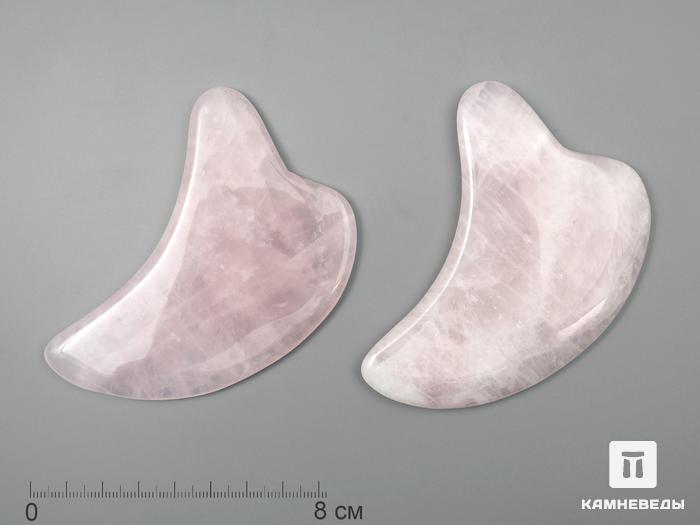 Массажер для лица Гуаша из розового кварца, 9,4х6,5 см, 1295, фото 1