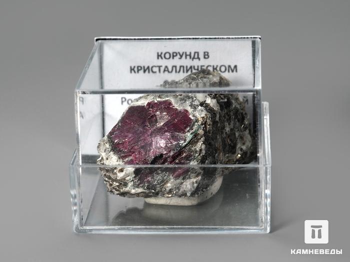 Красный корунд в кристаллическом сланце, 3х1,8х1,6 см, 1516, фото 2