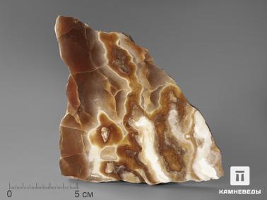 Оникс мраморный. Оникс мраморный (медовый), полированный срез 11,7х11,5х1,1 см