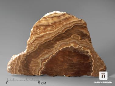 Оникс мраморный. Оникс мраморный (медовый), полированный срез 16,2х10,5х0,7 см