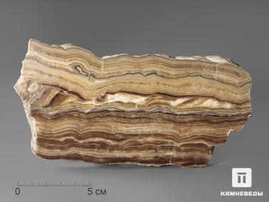 Оникс мраморный. Оникс мраморный (медовый), полированный срез 16,2х8х0,9 см
