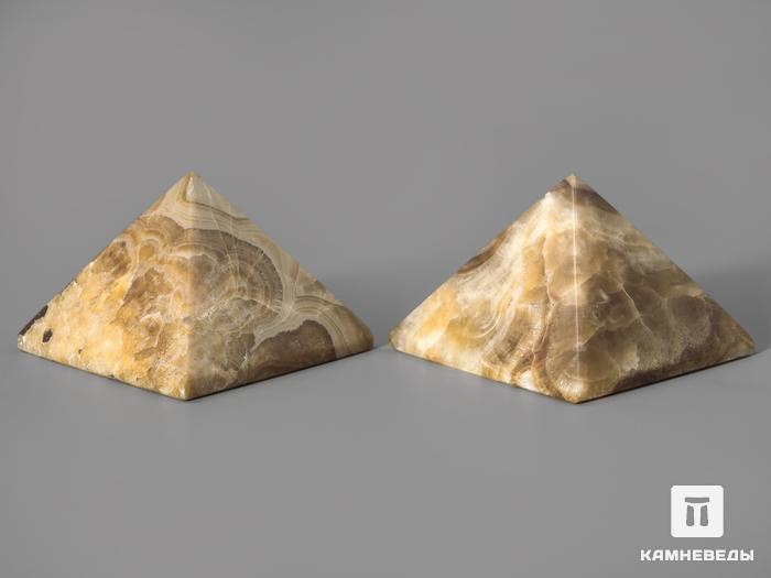 Пирамида из оникса мраморного (медового), 5х5х3,6 см, 1851, фото 2