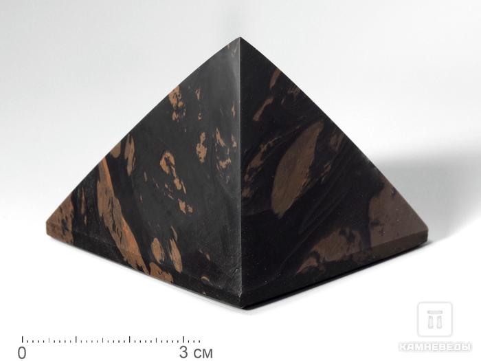 Пирамида из коричневого обсидиана, 5,1х5,1х3,9 см, 1890, фото 1