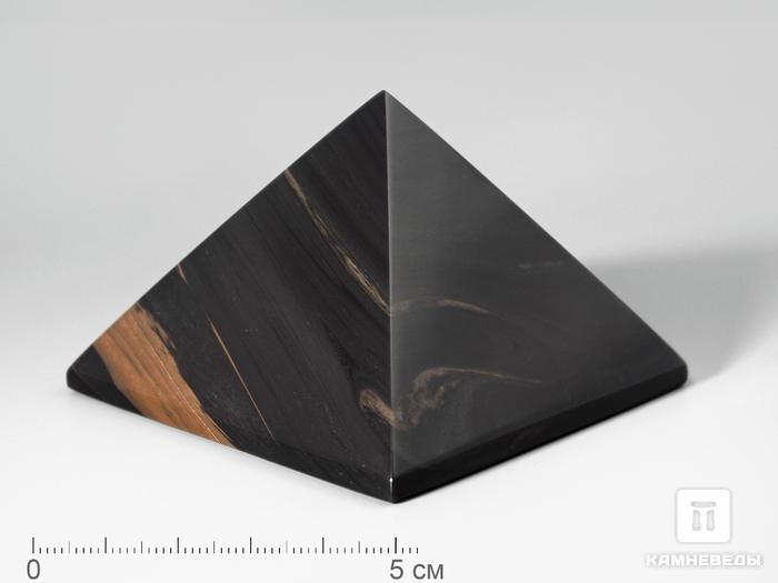 Пирамида из коричневого обсидиана, 6,6х6,6х4,6 см, 1888, фото 1