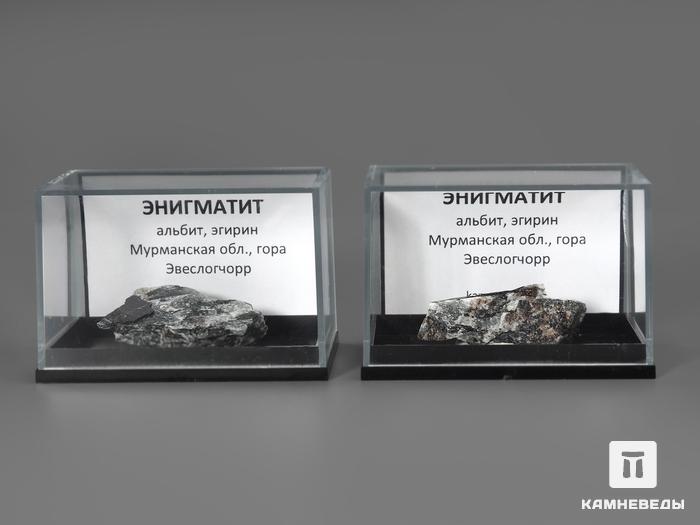 Энигматит с эгирином и альбитом в пластиковом боксе, 3-3,5 см, 1555, фото 2