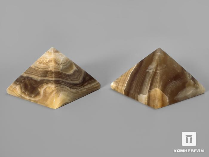 Пирамида из оникса мраморного (медового), 4х4х2,8 см, 2094, фото 2