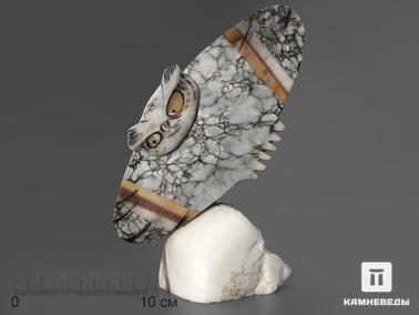 Ангидрит. Сова из ангидрита и других камней, 18,5х12 см