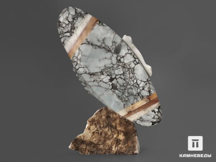 Сова из ангидрита и других камней, 18,5х12 см, 2166, фото 2