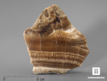Оникс мраморный. Оникс мраморный (медовый), полированный срез 12,5х12х1,1 см