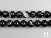 Бусины из чёрного агата (чёрного оникса), 48 шт. на нитке, 8-9 мм