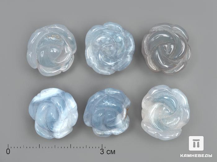 Резьба из сапфирина (голубого агата) «Роза», 2318, фото 1