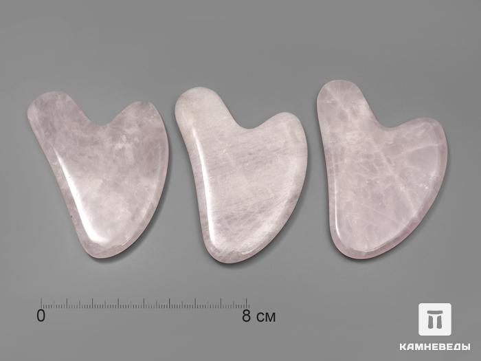 Массажёр для лица Гуаша из розового кварца, 8,5х5,4х0,6 см, 2386, фото 1
