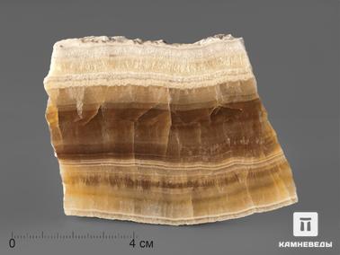 Оникс мраморный. Оникс мраморный (медовый), полированный срез 8х6х0,8 см