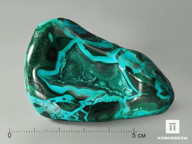 Малахит, Хризоколла. Хризоколла с малахитом, полировка 7,5х5,3х3 см (150-200 г)