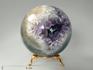 Шар из кварца с жеодой аметиста и кристаллами кальцита, 87 мм, 2719, фото 1