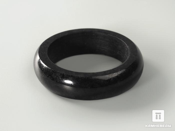 Кольцо из чёрного нефрита, ширина 7-8 мм, 2838, фото 2