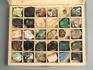 Коллекция минералов и разновидностей (30 образцов, состав №6) в деревянной коробке, 2805, фото 2