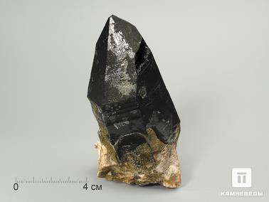 Морион (чёрный кварц), Микроклин. Кристалл мориона с микроклином, 9,7х5,2х5 см